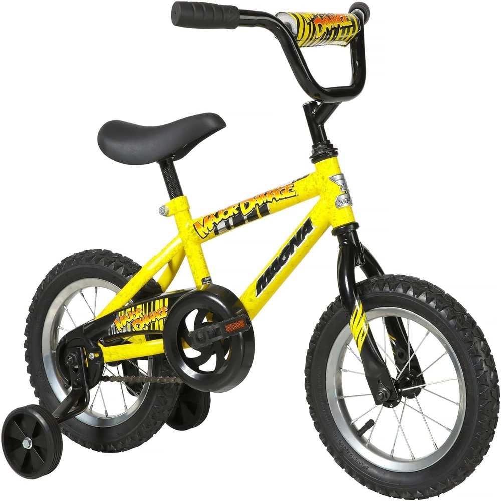 Dynacraft Magna Major Damage 12" Children's Bike Bold and Durable Design, Perfect for Kids Learning to Ride, Sturdy and Easy to Assemble, Ideal for Young Riders