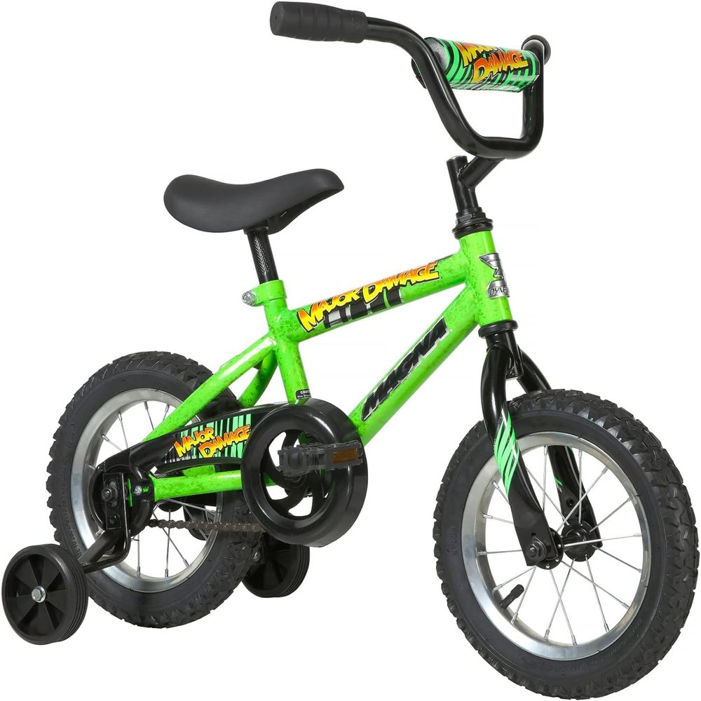 Dynacraft Magna Major Damage 12" Children's Bike Bold and Durable Design, Perfect for Kids Learning to Ride, Sturdy and Easy to Assemble, Ideal for Young Riders