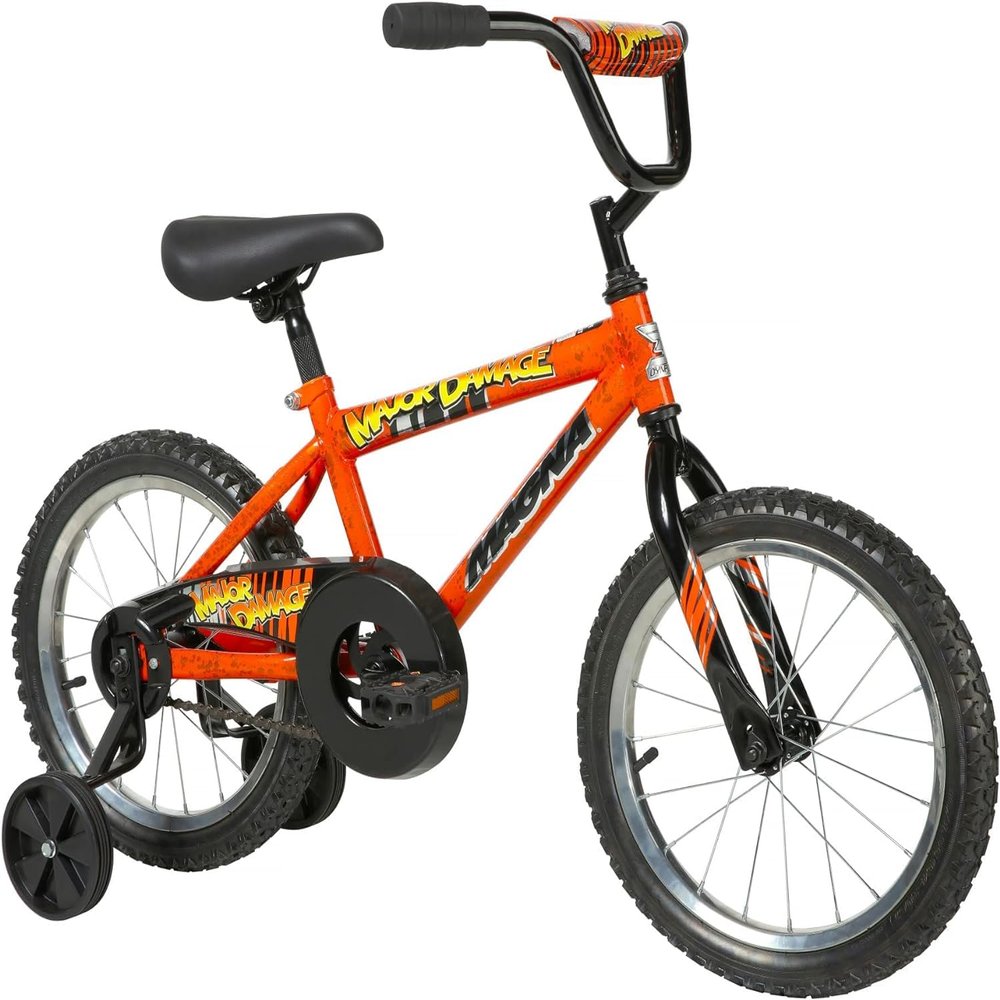 Dynacraft Magna Major Damage 16" Children's Bike Bold and Durable Design, Perfect for Kids Learning to Ride, Sturdy and Easy to Assemble, Ideal for Young Riders