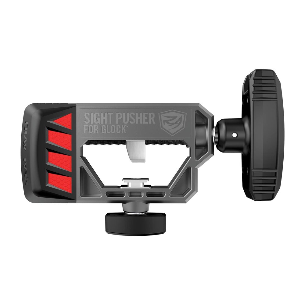 Real Avid Universal Glock Sight Pusher Front & Rear Dovetail Sight Installation & Adjustment Tool Works with Glock 19, 17, 43, 26, 22, 48 & More Includes 2-in-1 Pin Punch & Nut Driver