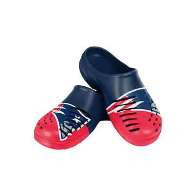 FOCO New England Patriots NFL Youth Colorblock Big Logo Clog - M (13-1)