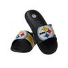 FOCO Pittsburgh Steelers NFL Mens Striped Big Logo Raised Slide - S view 1