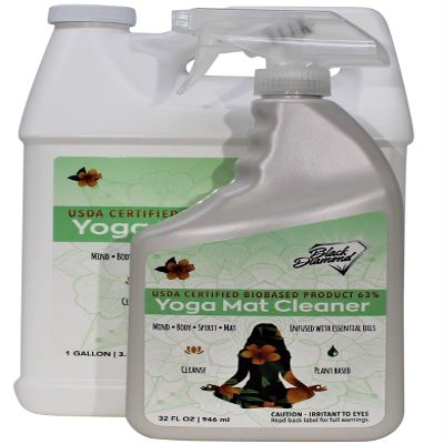 Black Diamond Stoneworks Yoga Mat Spray Cleaner: USDA Certified BIOBASED- Essential Oils, Safe for All Type of Materials, Exercise, Pilates, or Workout Mats. (1 quart, 1-Gallon)