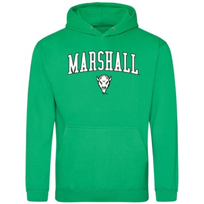 J2 Sport Marshall Thundering Herd Jumbo Arch Hooded Sweatshirt Irish Green