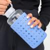 Apana Yoga Glass Water Bottles BPA Free Non Slip Sleeve Leak Proof Lid Reusable 19 Oz and 32 Oz Sports Water Bottle Wide Mouth Lid Portable Hydration Tumbler view 2