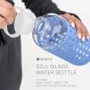 Apana Yoga Glass Water Bottles BPA Free Non Slip Sleeve Leak Proof Lid Reusable 19 Oz and 32 Oz Sports Water Bottle Wide Mouth Lid Portable Hydration Tumbler view 3