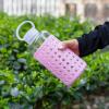 Apana Yoga Glass Water Bottles BPA Free Non Slip Sleeve Leak Proof Lid Reusable 19 Oz and 32 Oz Sports Water Bottle Wide Mouth Lid Portable Hydration Tumbler view 4