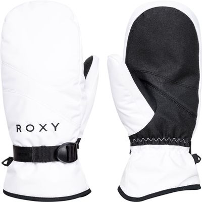 Roxy Women's Jetty Solid Insulated Mittens - Warm Winter Sports Mittens DryFlight Technology, Bright White, X-Large