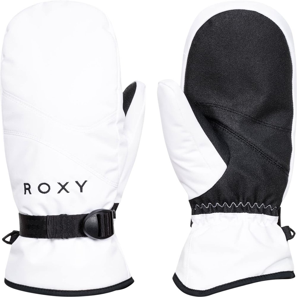 Roxy Women's Jetty Solid Insulated Mittens - Warm Winter Sports Mittens DryFlight Technology, Bright White, X-Large