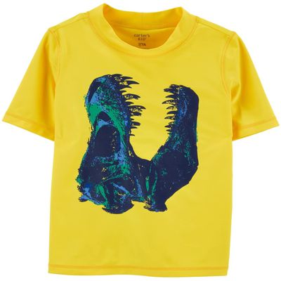 Carter's Boys' 1 Piece Rashguard (5, Yellow Blue Dinosaur)