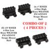 360 Tactical 1 inch High Profile Short Riser Mount Matte Black Picatinny 8 Slot for Scopes and Optics (1/2" Riser & 1" Riser - 2X Each) view 2