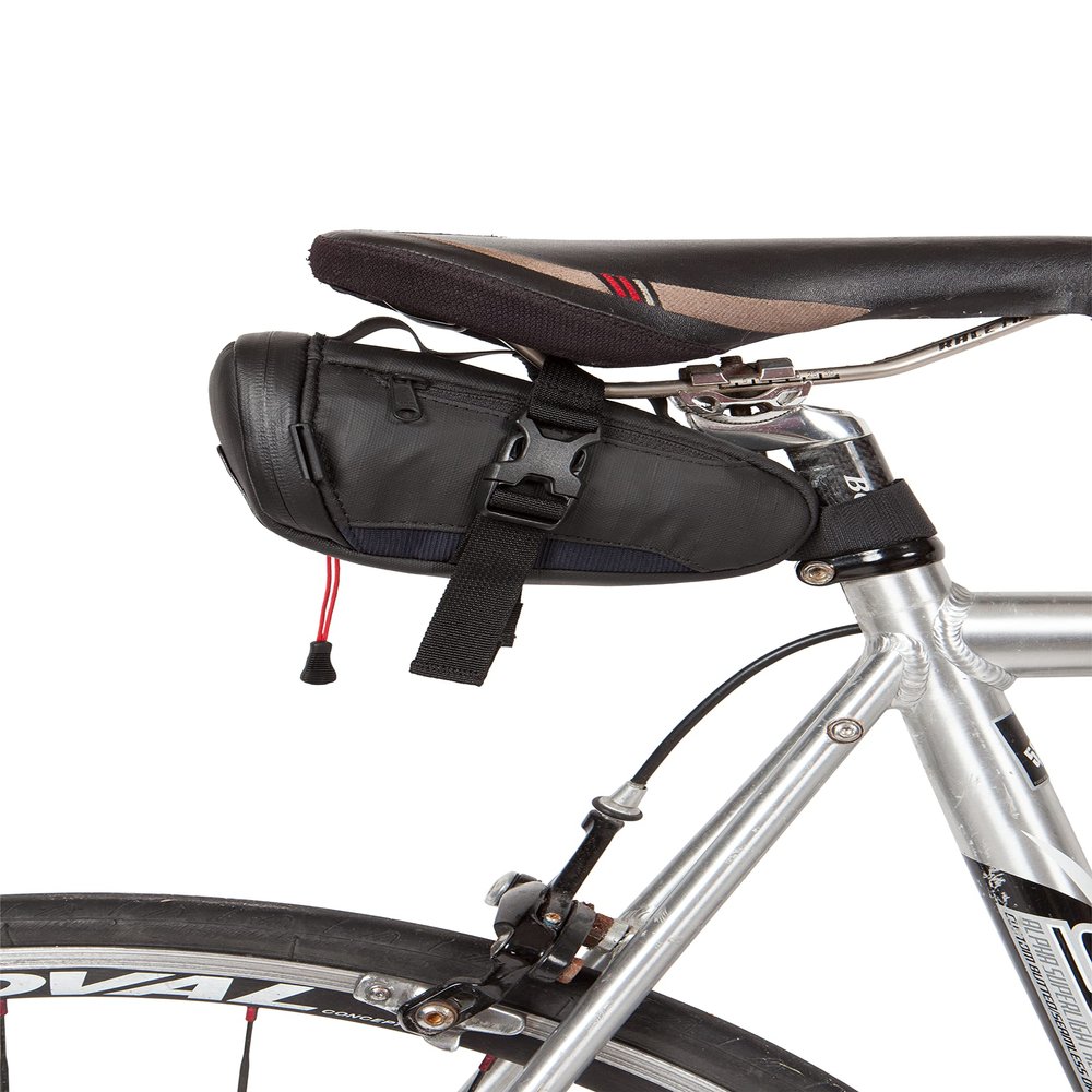 Two Wheel Gear - Commute Seat Pack - Water Resistant under Saddle Bag for Bicycle - for Bike Commuting and Touring - Recycled Ripstop, Black, Small