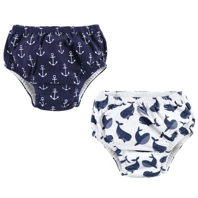 Hudson Baby Unisex Baby Swim Diapers, Whale Anchor, 3 Toddler