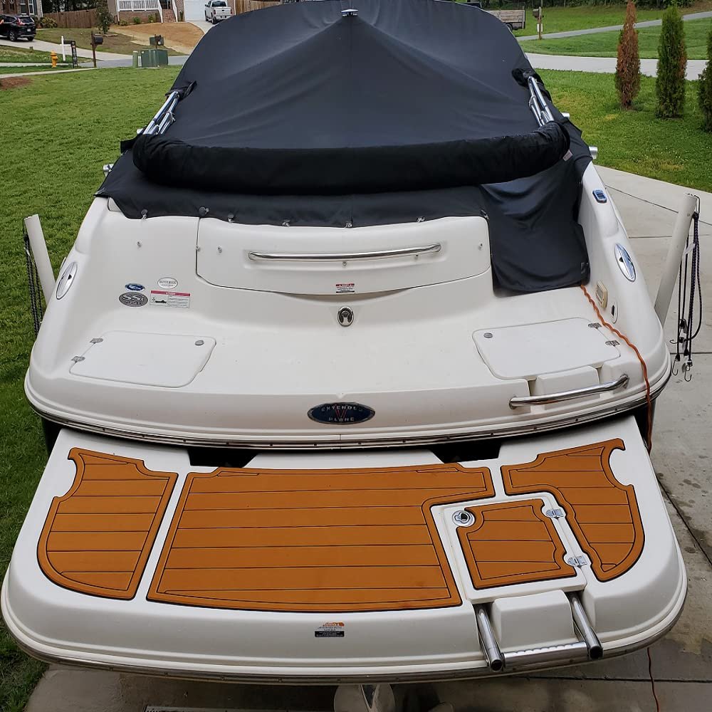 Boat EVA Faux Teak Decking Floor Compatible with 2005 Chaparral 225 SSI Cockpit
