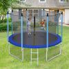 GYMAX Trampoline, 8FT 10FT 12FT 14FT 15FT 16FT Recreational Trampolines w/Safety Enclosure Net & Ladder - ASTM Certificated, Outdoor Trampoline for Kids and Adults (12FT, Internal-Net) view 2