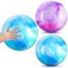 Deekin 2 Pcs 15 Inch 18 Inch Marbleized Bouncy Balls Large Inflatable Rubber Sensory Ball for Playground Outdoor Water(15 Inches,Blue and Purple) view 1