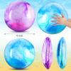 Deekin 2 Pcs 15 Inch 18 Inch Marbleized Bouncy Balls Large Inflatable Rubber Sensory Ball for Playground Outdoor Water(15 Inches,Blue and Purple) view 2