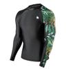 ADOREISM Men's Splice Compression Long Sleeve Rash Guard Surf Swim Shirt UV Sun Protection UPF 50+ (Black Leopard,XL) view 1