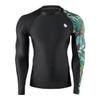 ADOREISM Men's Splice Compression Long Sleeve Rash Guard Surf Swim Shirt UV Sun Protection UPF 50+ (Black Leopard,XL) view 3