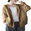 chouyatou Women's Spring Summer Oversized Button Down Hooded Linen Shirt Jacket Top (Medium, Yellow) view 1