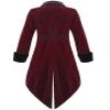 GOLDSTITCH Mens Medieval Steampunk Tailcoat Velvet Victorian Gothic Vintage Frock Halloween Costume Coat view 2