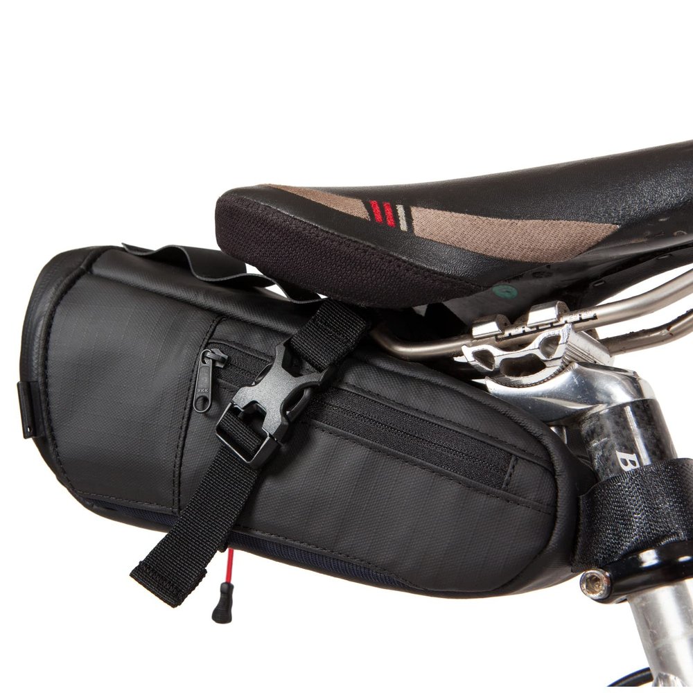 Two Wheel Gear - Commute Seat Pack - Water Resistant under Saddle Bag for Bicycle - for Bike Commuting and Touring - Recycled Ripstop, Black, Medium