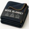 Wool Camping Blanket  70% Wool Heavy-Duty Military Style Throw, Warm & Washable, Fire Retardant Cover for Emergency, Survival & Outdoor Use  Perfect for Camping, Car, Home & Hiking, Navy 62x84 view 1