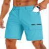 MAGCOMSEN Mens Outdoor Shorts with Pockets Quick Dry Cargo Shorts Lightweight Hiking Shorts Ice Blue,30 view 1