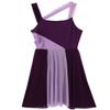 Hularka Women's Lyrical Modern Dance Color Block Ballet Leotard Dress for Dance Competition Costume Violet Small view 4
