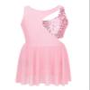 Moggemol Kids Girls Sparkly Figure Ice Skating Dress Gymnastics Ballet Lyrical Dance Leotard Tutu Skirted Dancewear Pink Sequins 6 Years view 1
