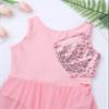 Moggemol Kids Girls Sparkly Figure Ice Skating Dress Gymnastics Ballet Lyrical Dance Leotard Tutu Skirted Dancewear Pink Sequins 6 Years view 3