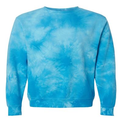 Independent Trading Co. - Midweight Tie-Dyed Crewneck Sweatshirt - PRM3500TD - XL - Tie Dye Dusty Pink