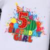 Watermelon 5th Birthday Girl Shirt for Toddler Baby Girls Rainbow Watermelon Cake Smash Outfit Summer Short Sleeve Cotton Romper view 4