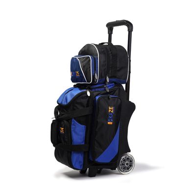 KAZE SPORTS 2 Ball Bowling Roller + 1 Ball Add On Spare Tote (Blue-Black)