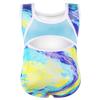 EQSJIU Gymnastics Leotards for Girls Swirl Oil Painting Tie Dye 18 24 month 2t 3t One-Piece Outfit Sparkly Shiny Ballet Dance Yellow Blue view 2