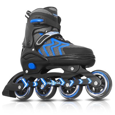 Inline Skates for Adults Men Women, Adjustable Aggressive Durable Roller Skates with Giant Wheels, High Performance Skates for Male Female Blue Size 5 6 7 8