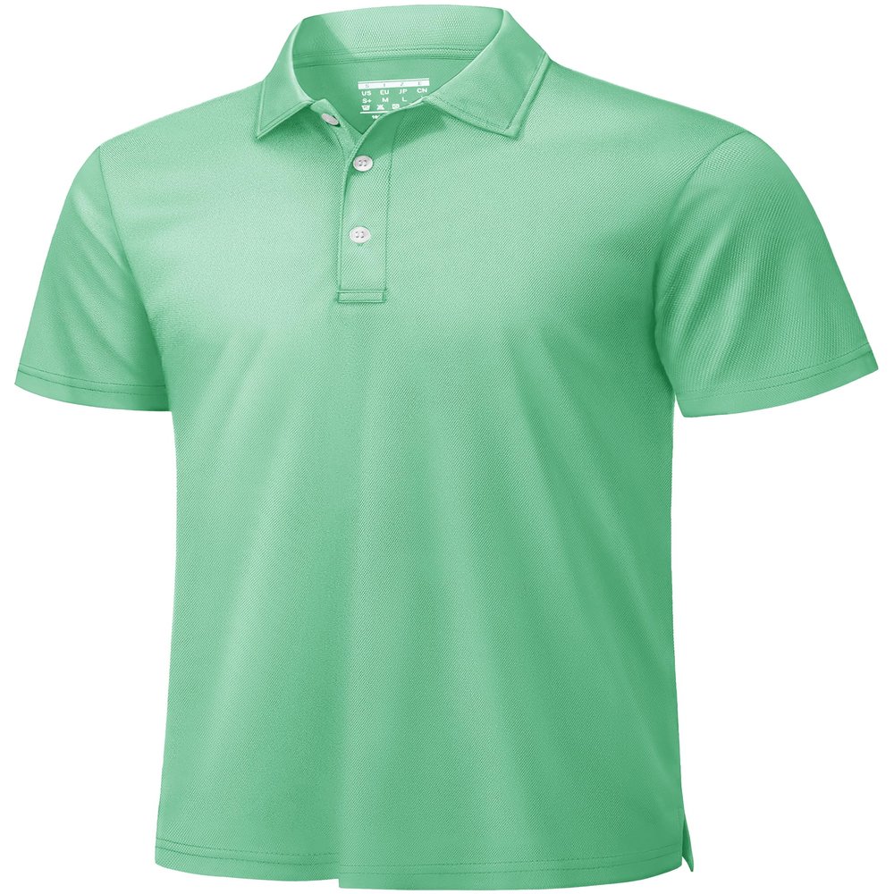 TACVASEN Mens Golf Shirt Dry Fit Mens Polo Shirts Short Sleeve Performance Golf Polos for Men with Collar Work Shirts Mint Green, L