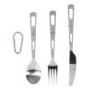 Boundless Voyage Titanium 3-Piece Cutlery Set Flatware Spoon Fork Knife Ultralight Portable Titanium Utensils Tableware for Home Use Travel Outdoor view 1