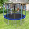 GYMAX Trampoline, 8FT 10FT 12FT 14FT 15FT 16FT Recreational Trampolines w/Safety Enclosure Net & Ladder - ASTM Certificated, Outdoor Trampoline for Kids and Adults (8FT, Internal-Net) view 2