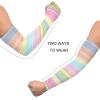 xigua Beautiful Colors Stripes UV Sun Protection Compression Arm Sleeves - Cooling Athletic Sports Sleeve for Gardening Protection view 4