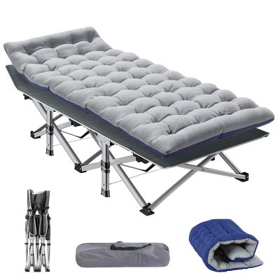 NAIZEA Folding Camping Cots for Adults, Folding Cot with Mattress, Camping Foldable Bed, Portable Military Cot, Double Layer Oxford Strong Heavy Duty Sleeping Cots for Camp Office Travel