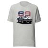 JG Infinite 1969 69 Camaro Chevy Muscle Cars American Collector Car Graphic T-Shirt | Car Enthusiast Gift Sport Grey view 1