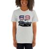 JG Infinite 1969 69 Camaro Chevy Muscle Cars American Collector Car Graphic T-Shirt | Car Enthusiast Gift Sport Grey view 3
