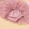 Baby Girls Tutu Skirt with Diaper Cover Toddler Girl Tulle Bloomers Tutu Skirt Sets with Flower Headband Infant Tutu for Baby Girl 1st Birthday Cake Smash Outfit for Photo Prop Dusty Pink 0-6 Months view 3