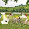 Tangkula Folding Grill Table, Aluminum Camping Kitchen Table with Cook Station, Hooks, Portable Camp Cook Table with Storage Organizer Shelves, Carrying Bag, Ideal for Picnic, BBQ, Party, Outdoor view 2