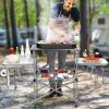 Tangkula Folding Grill Table, Aluminum Camping Kitchen Table with Cook Station, Hooks, Portable Camp Cook Table with Storage Organizer Shelves, Carrying Bag, Ideal for Picnic, BBQ, Party, Outdoor view 4