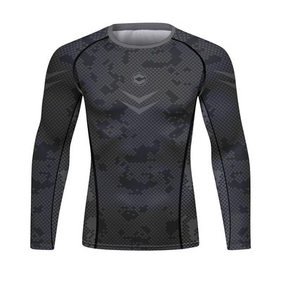 Red Plume Men's Compression Long Sleeve Slim Fit Athletic Shirt Sports Workouts Running Tee Performance T-Shirt Cool Dry Top (Dark Gray, XXL)