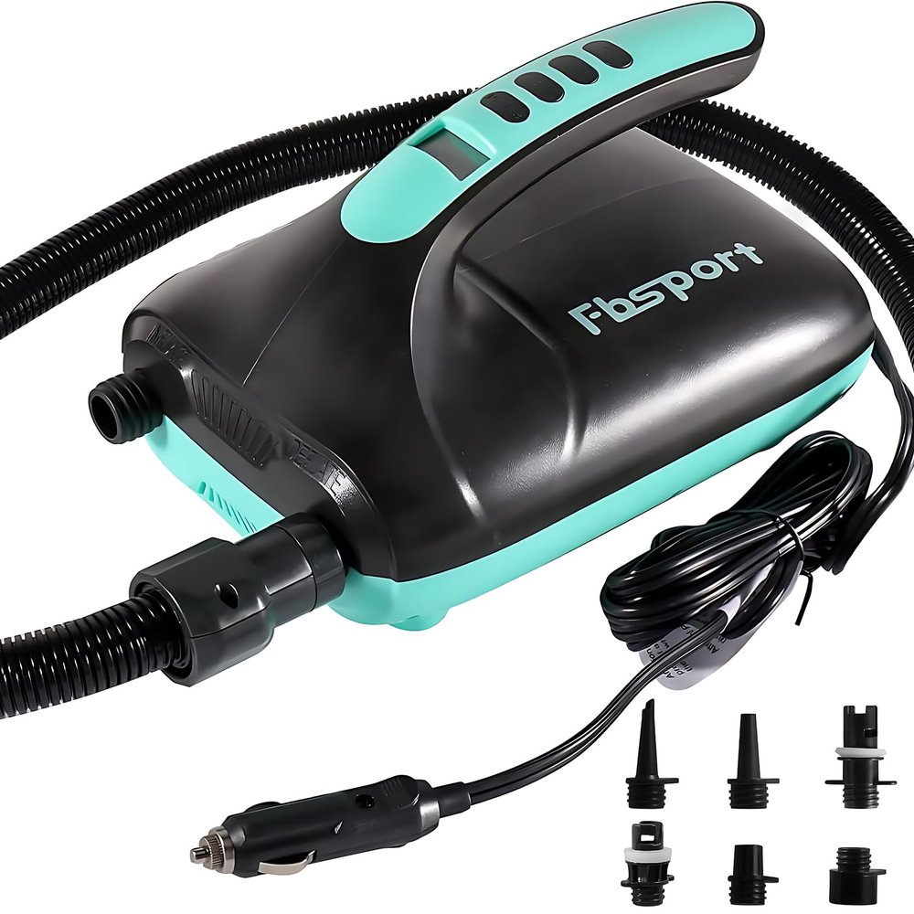 FBSPORT 20PSI High Pressure SUP Vehicle Electric Air Pump, Inflation Paddle Board Pump for Stand Up Paddle Boards, Inflation & Deflation Function Quick Air Inflator for Paddleboards