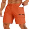 MAGCOMSEN Summer Shorts for Men Casual Cargo Shorts Quick Dry Hiking Shorts Outdoor Golf Shorts Orange,38 view 1