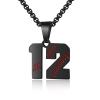 AIAINAGI Baseball Number Necklace for Men 00-99 Athletes Jersey Number Necklace Stainless Steel Chain Baseball Charm Pendant Personalized Baseball Gift for Men12 view 1